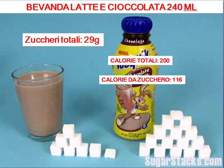 nesquick zucchero calorie latte e cioccolata