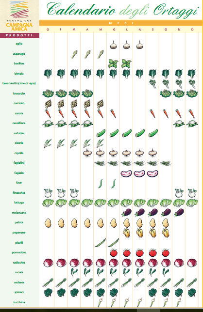 calendario ortaggi di stagione