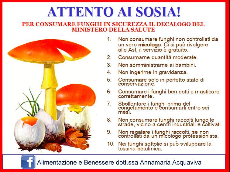 funghi prevenzione intossicazione sicurezza